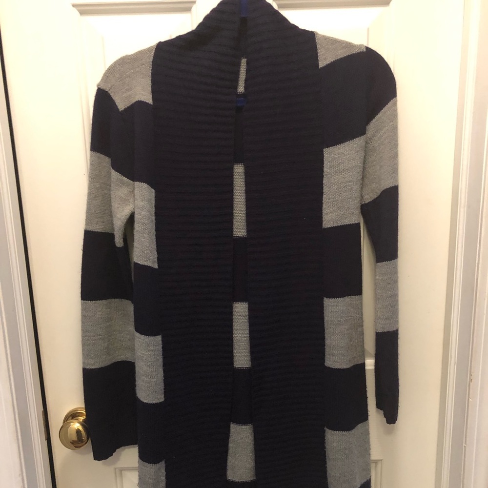 Navy Blue & Gray/Grey Cardigan